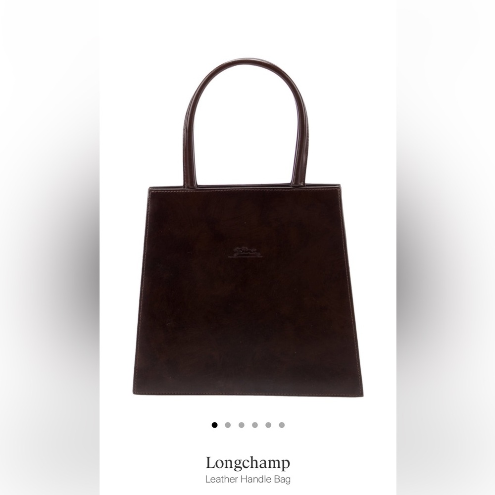 Longchamp leather handle bag, brown